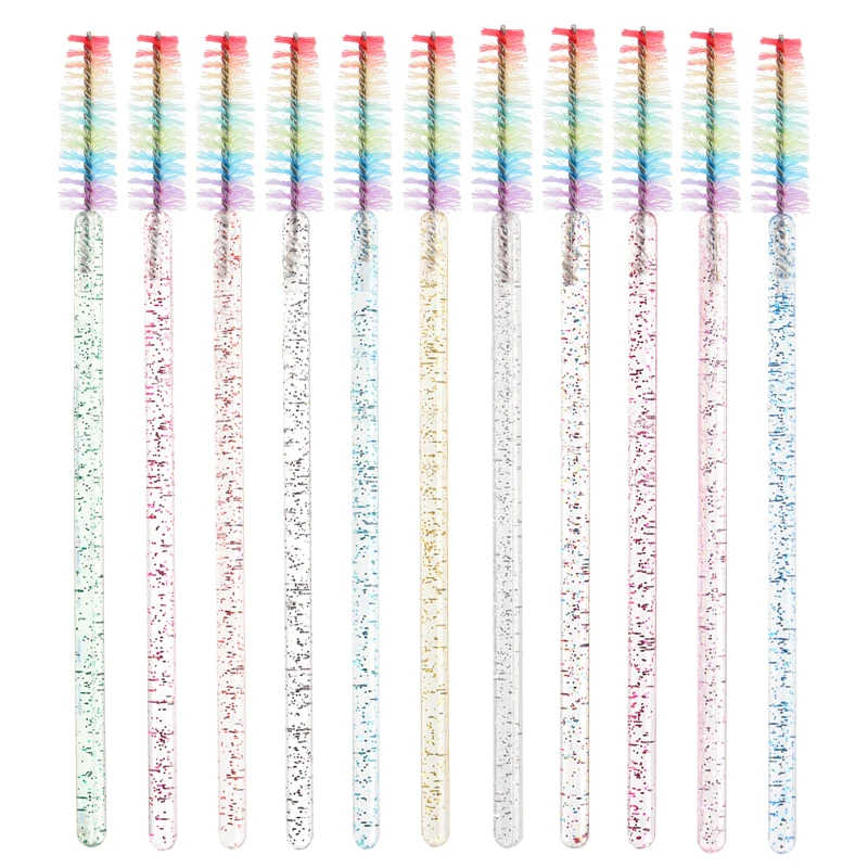 50pc Disposable Crystal Eyelash Brush Eyebrow Comb Spoolie Brushes Mascara Wands Eyelashes Microbrush Lash Extension Makeup Tool