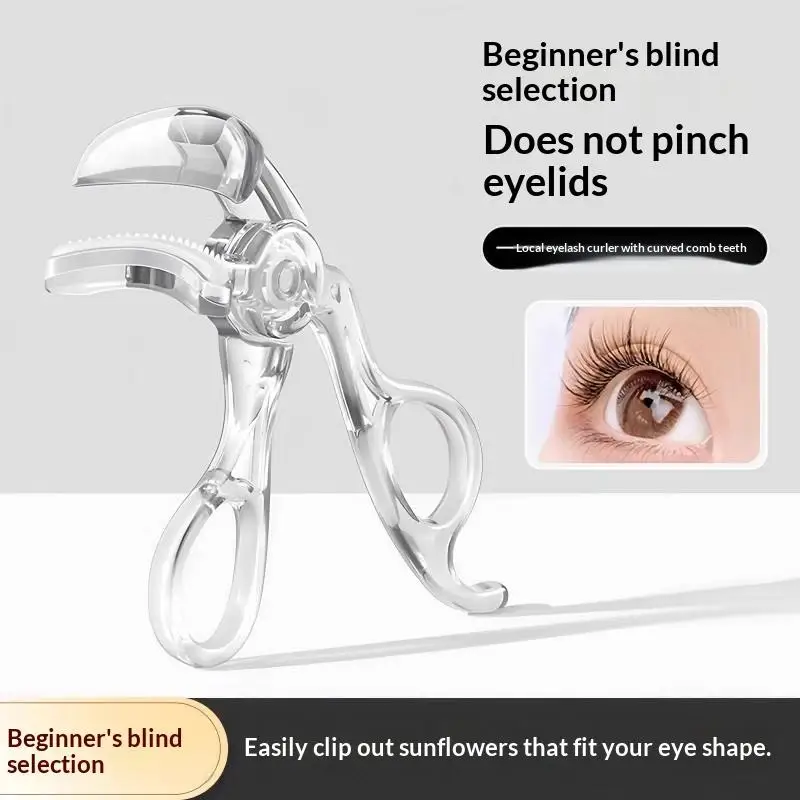 1Pcs Transparent Eyelash Curler Curved Comb Teeth No Eyelid Pinching Natural Lifting Lash Tool for Daily Use