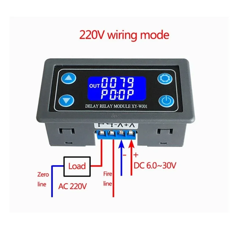 XY-WJ01 Delay Relay Module With Digital LED Dual Display Cycle Timing Circuit Switch