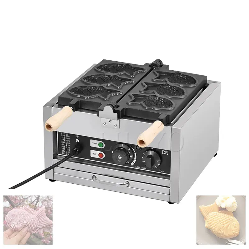 Commercial Fish Type Waffle Machine Electric Nonstick Japanese Taiyaki Maker Sea Bream