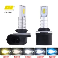 2Pcs H27 Led 880 881 Led Bulb H27W1 20000LM 6500K White Yellow Blue Car Fog Light Front Head Driving Running Lamp Auto Light