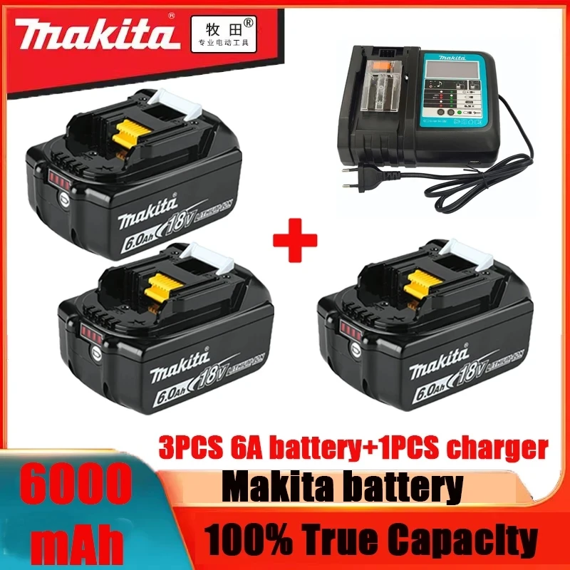 Makita Original 18V Makita 6000mAh Lithium ion Rechargeable Battery 18v drill Replacement Batteries BL1860 BL1830 BL1850 BL1860B