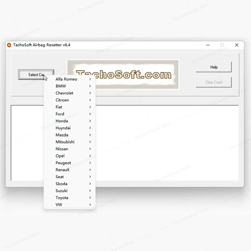Tachosoft Airbag Resetter V6.4 per eliminare Crashdata da Airbag ECU Dumps Software per auto per rimuovere i dati di crash da airbag ECU
