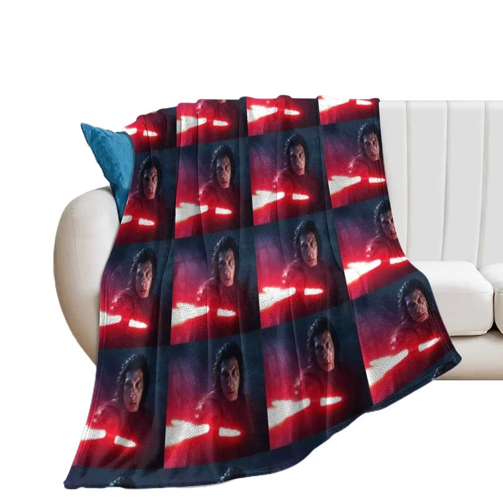 Adam Driver with Saber Edit Throw Blanket Polar Softest Thin Soft Plaid Blankets