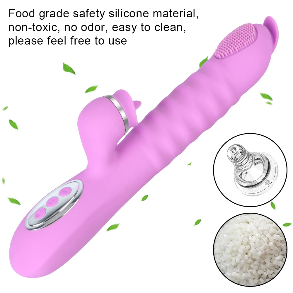 25cm Big Dildo Brush Vibrator For Women Clitoris Licks Vaginal Anal Plug Female Masturbator Sex Toys Erotic Products Magic Wand