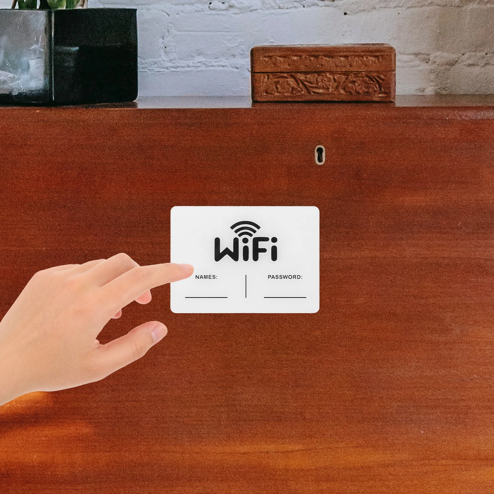

Acrylic WiFi Password Sign High Clarity Wall Mounted WiFi Notice Board for Guest Rooms Businesses Shops 3D Paper Decoration