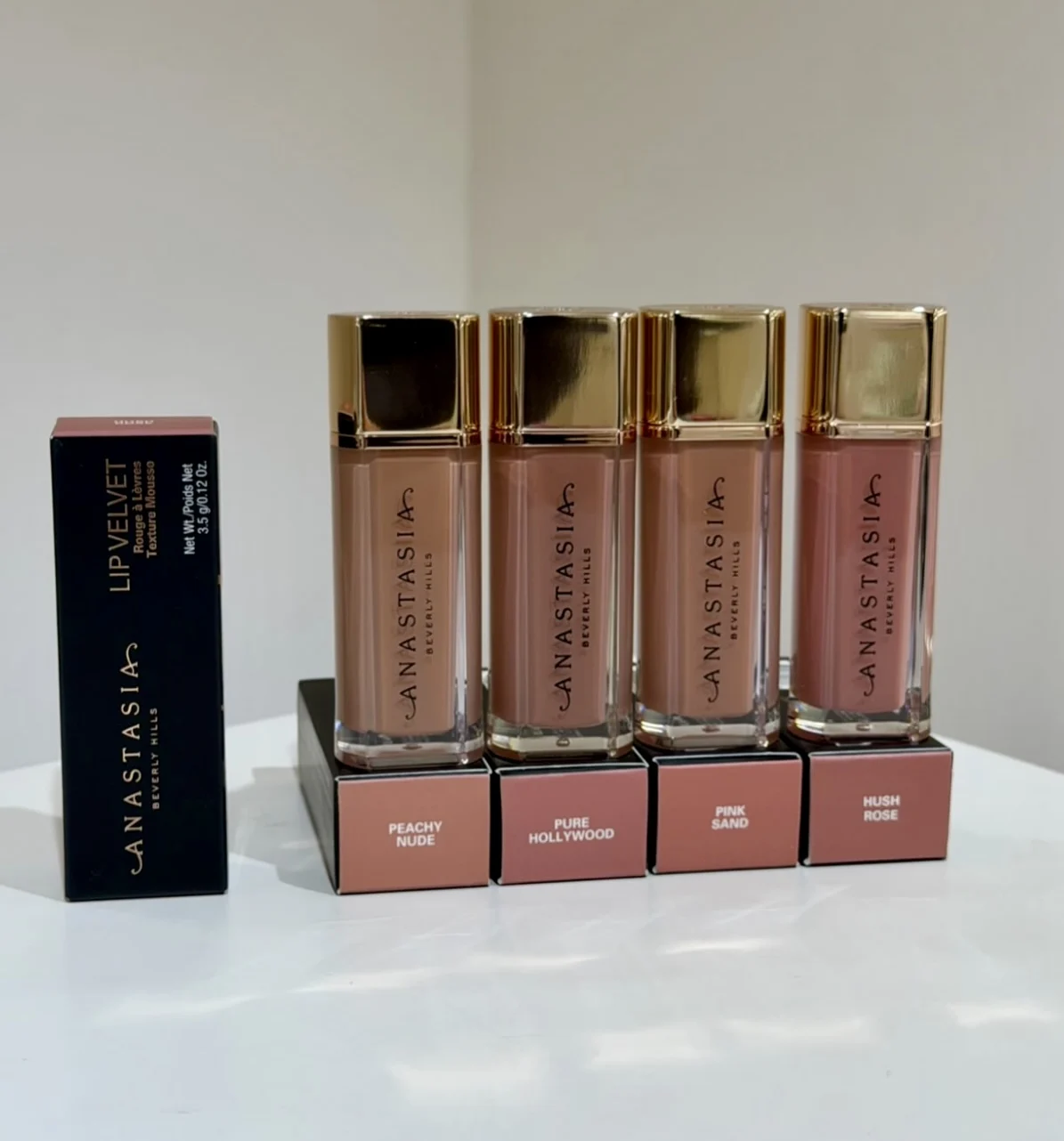 3.5g Original Peach Amber Hydrating Liquid Lipstick Anastasia Beverly Hills Lip Velvet Matte Lip Glaze Smoothing Nude Lip Makeup