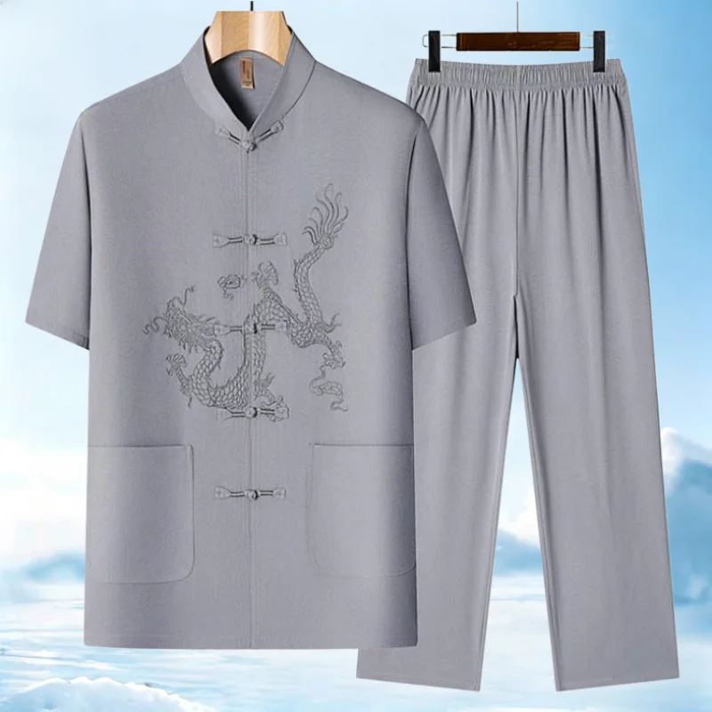nuovo-completo-estivo-da-uomo-in-seta-ghiaccio-stile-cinese-a-maniche-corte-modello-tang-per-nonni-di-mezza-eta-e-anziani-casual-tinta-unita