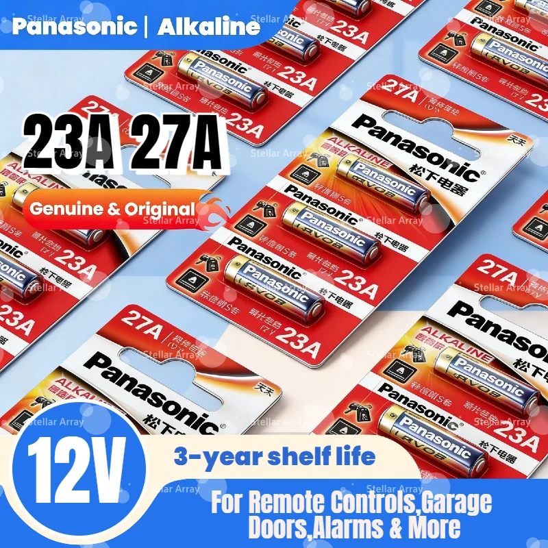 

Panasonic Alkaline Battery 12V for Doorbell Remote Control Electric Toy, Models A27 A23S 27A 23A, High Performance Long Life