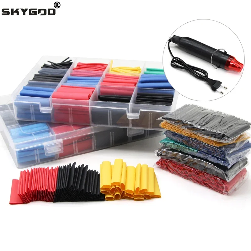 

127/328/580/750 Heat Shrink Tubing Wrapping kit 2:1 Shrinkable Wire Shrinking Wrap Tubing Wire Connect Cover Protection Sleeving