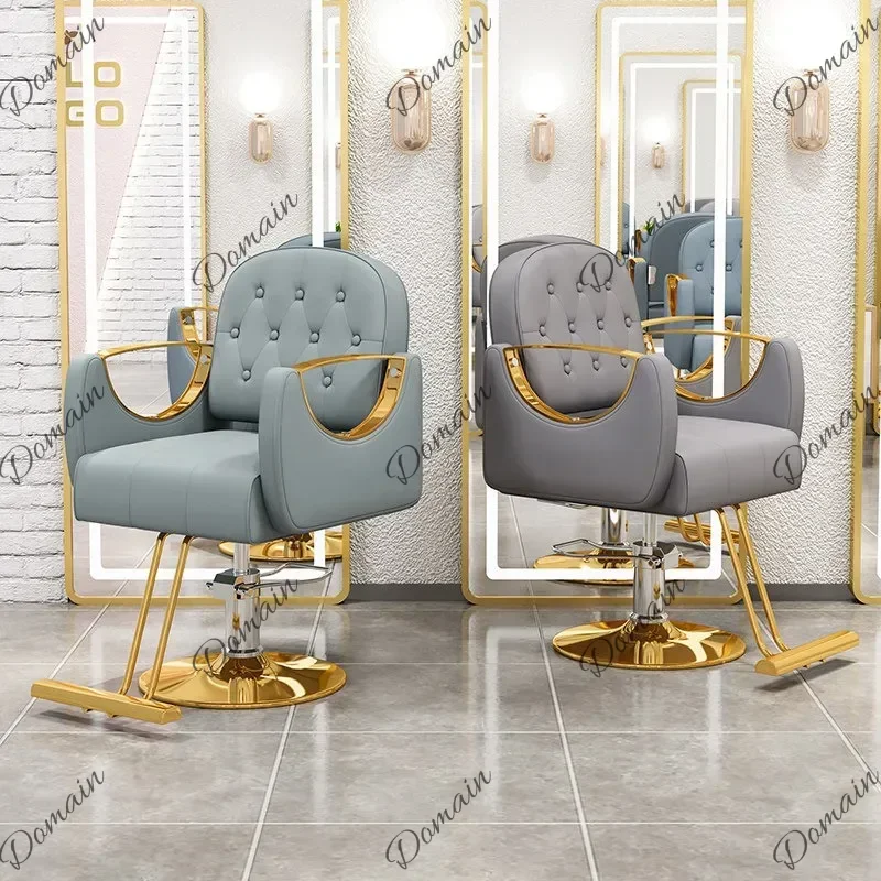 SdF Reclining Hair Stylist Barber Chairs Luxury Swivel Shampoo Barber Chairs Beauty Salon Cadeira De Barbeiro Hair Salon Furnit