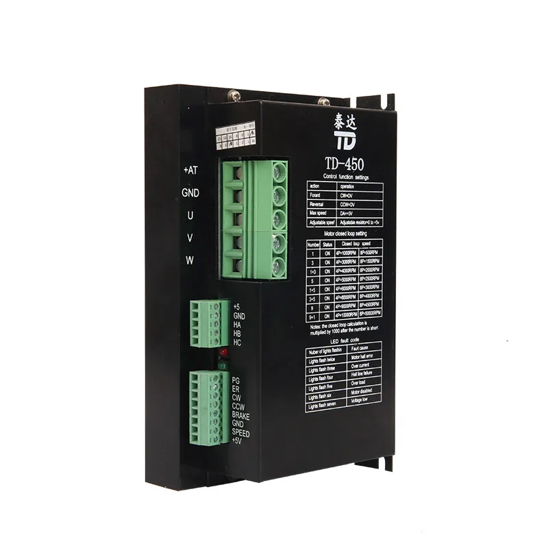 TD-450 High performance 48V BLDC Motor Driver 20-50VDC 50A 1500W Brushless DC Motor controller with Hall