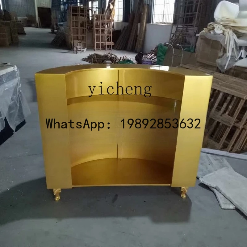 AA  light luxury checkout page clothing store front desk curved counter beauty club reception desk