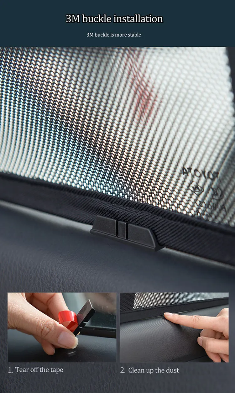 Maßgefertigter Sonnenschutz für Mercedes Benz GLB EQB 2020-2024, Frontscheibenrahmen-Vorhang, Sonnenschutz für die hinteren Seitenfenster. – Detail 12