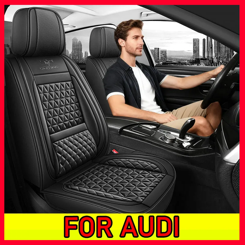 

Car seat cover four seasons waterproof Faux leather soft comfortable wear-resistant full-wrap seat cover FOR AUDI Q3 A5 A6 A7