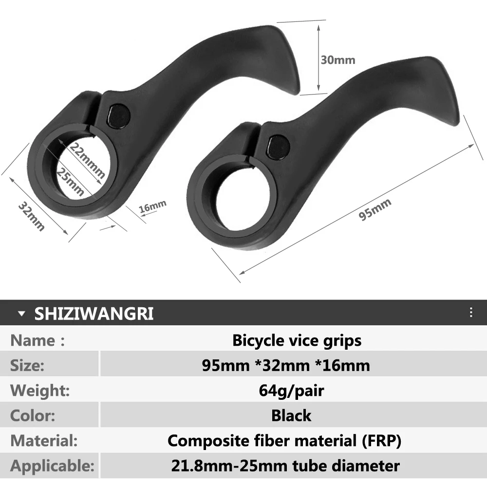 Universal MTB Handle Bar Ends Ergonomic 22.2mm Moutain Bike Handlebar Ultralight Cycling Small Auxiliary Handlebar