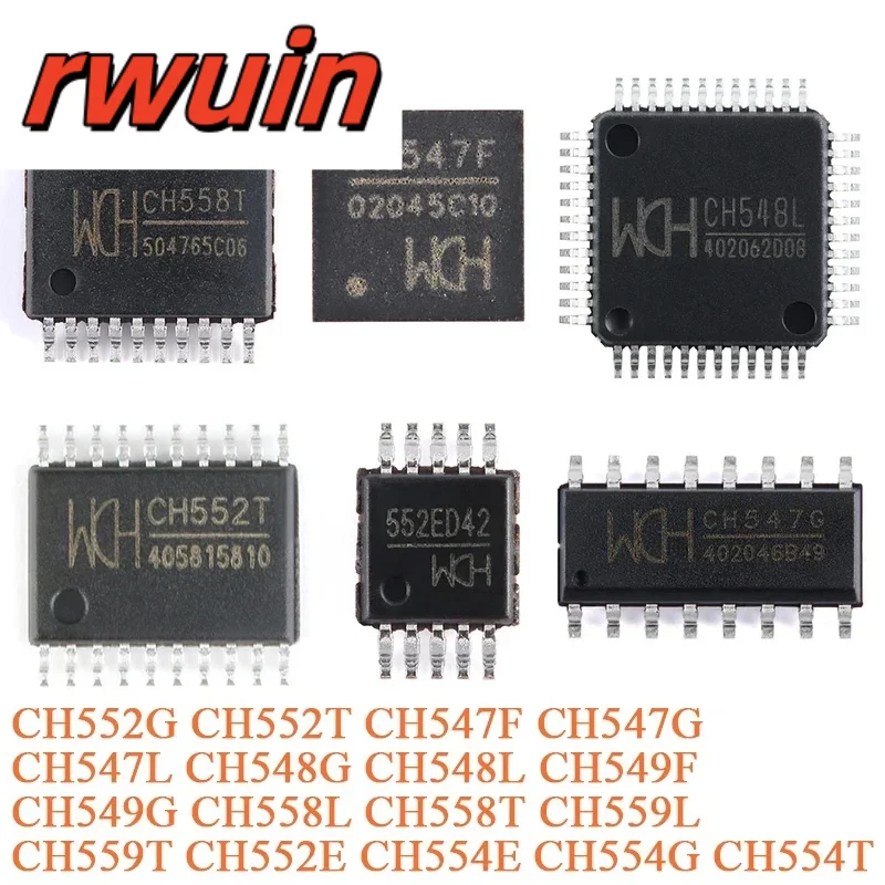 5PCS CH552T TSSOP-20 CH552G SOP-16 CH549G CH549F CH547L LQFP-48 USB Microcontroller Chip IC CH547F CH548G CH554E CH558T CH559L