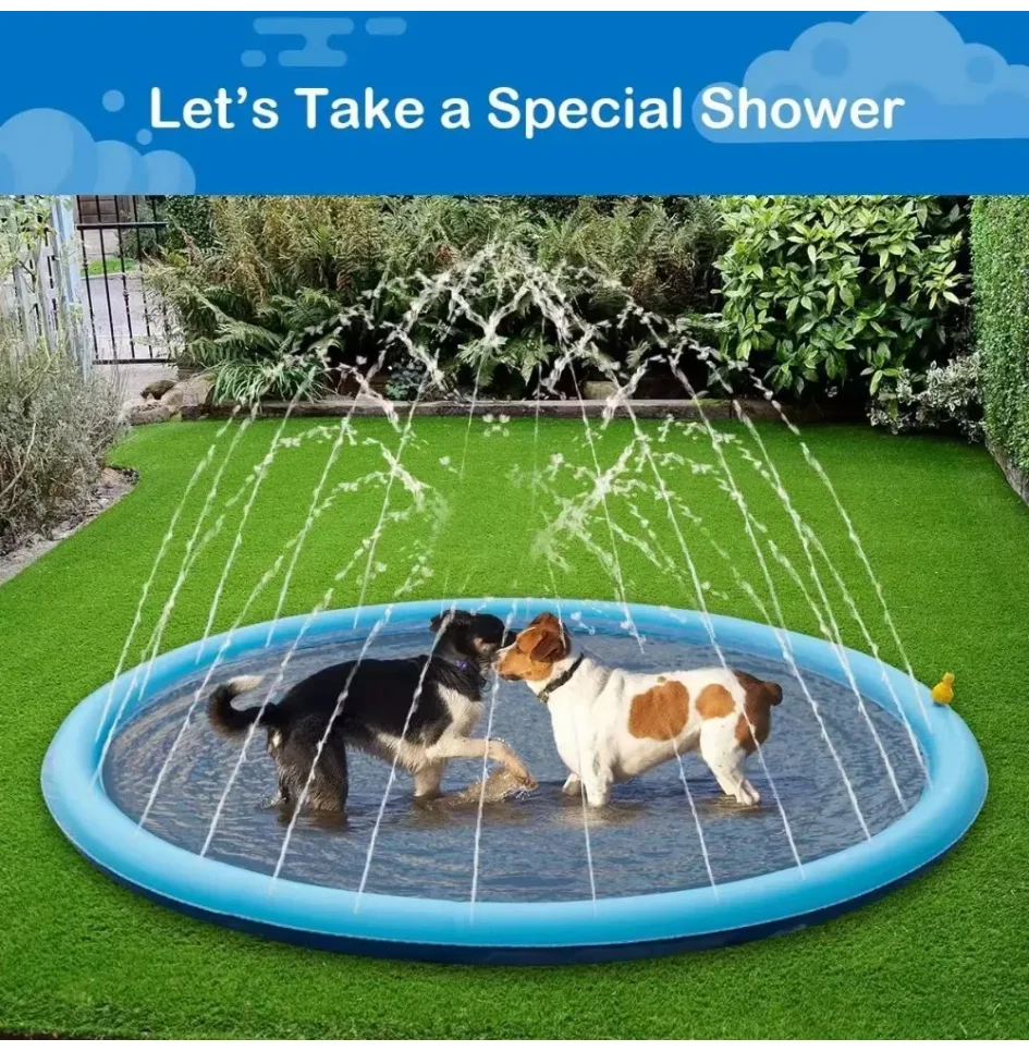 

Dog Swimming Pool Pet Inflatable Spray Mat Dog Cooling Pad Outdoor Dog Interactive Fountain Toy Pet Sprinkler Pad