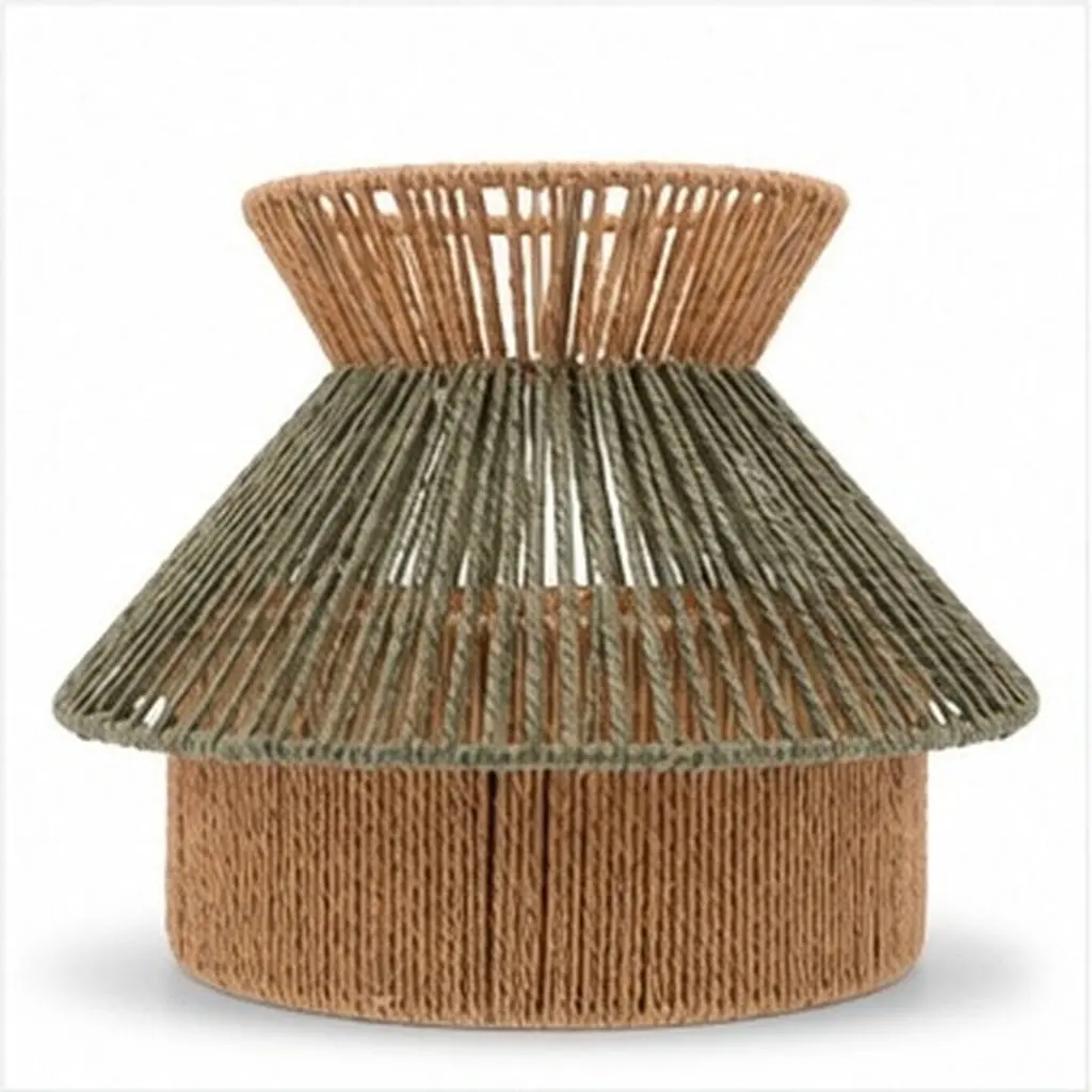 Faux Rattan Lampshade, Hand-Woven Wicker Light Shade for Ceiling Lights, Chandeliers, Floor & Table Lamps