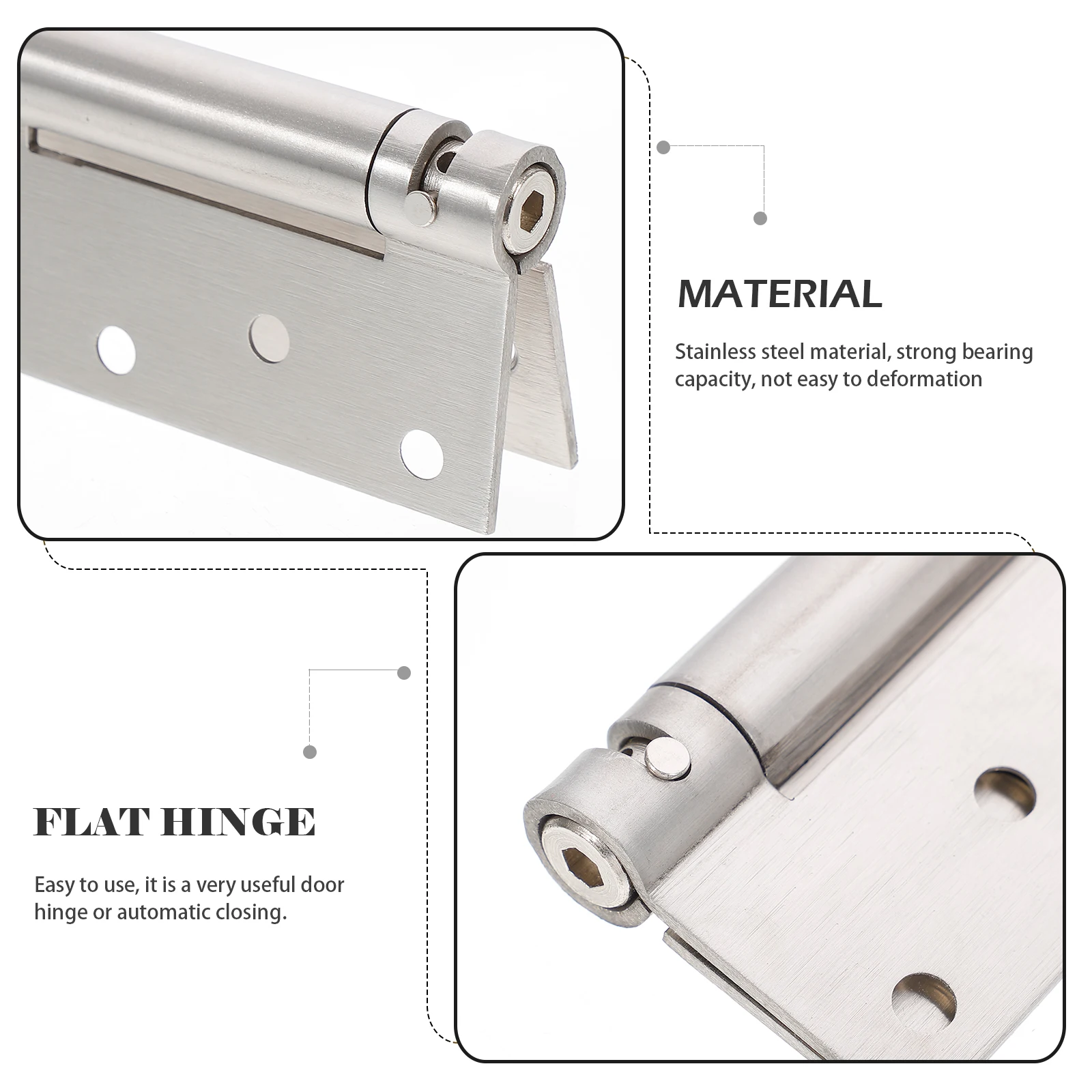 

2pcs Stainless Steel Single Spring Hinge Self Closing Door Hinges Adjustable Heavy Duty Cabinet Furniture Hardware Auto Close