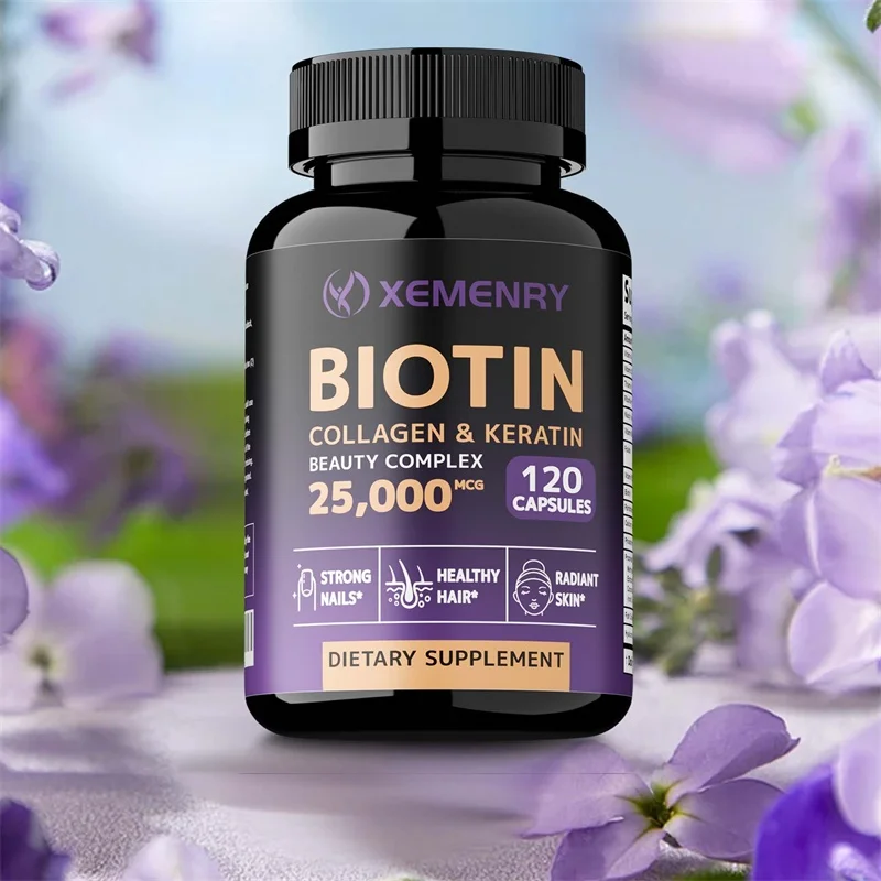 

Biotin + Collagen + Keratin Capsules - Helps Nourish Skin, Increase Skin Elasticity, Anti-Aging, Skin, Hair & Nails Supplement