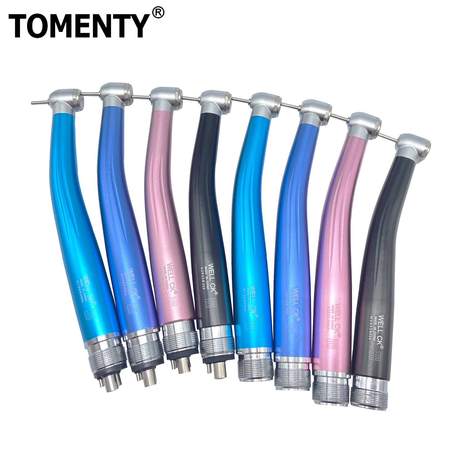 TOMENTY Dental High Speed Handpiece 2/4 Holes NSK Push Button Standard Head Air Turbine Single Water Spring Rotor Dentistry Eqpt