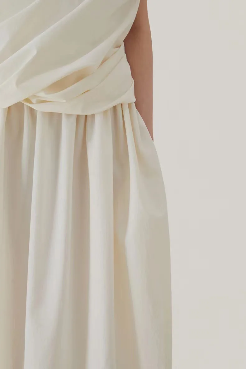 23 Spring New Fashion Simple Style Loose Air Sense Profile Asymmetry Set High Quality Gauge Half Skirt Free Shipping