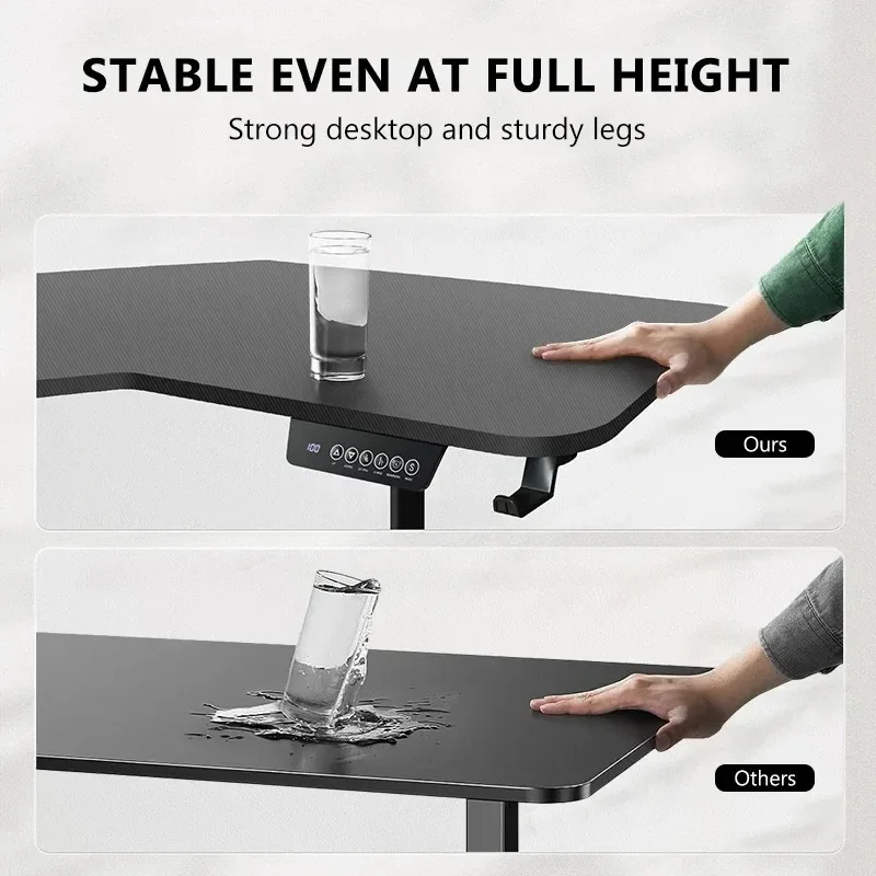Electric L Shaped Standing Desk, Height Adjustable, Single Motor Corner Sit Stand Up Desk with Splice Board, White/Black
