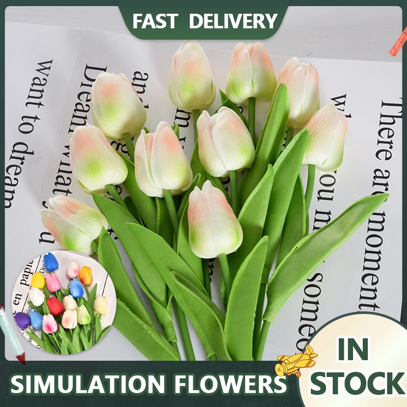 3/5/10PCS Real Touch PU Tulips Artificial Flowers Decoracion For Wedding Ceremony Decoration Home Garden Bouquet Hot