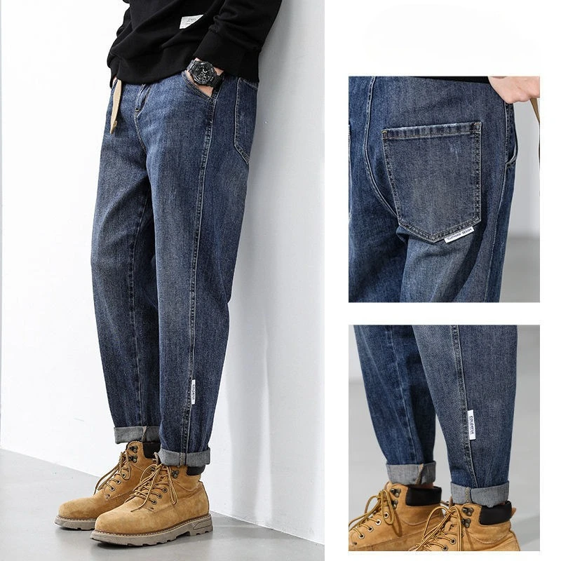 Pantalon homme Cowboy pantalon été jean homme Harem classique Goth mode coréenne jambe large coton régulier nouveau dans le Style empilé Xs