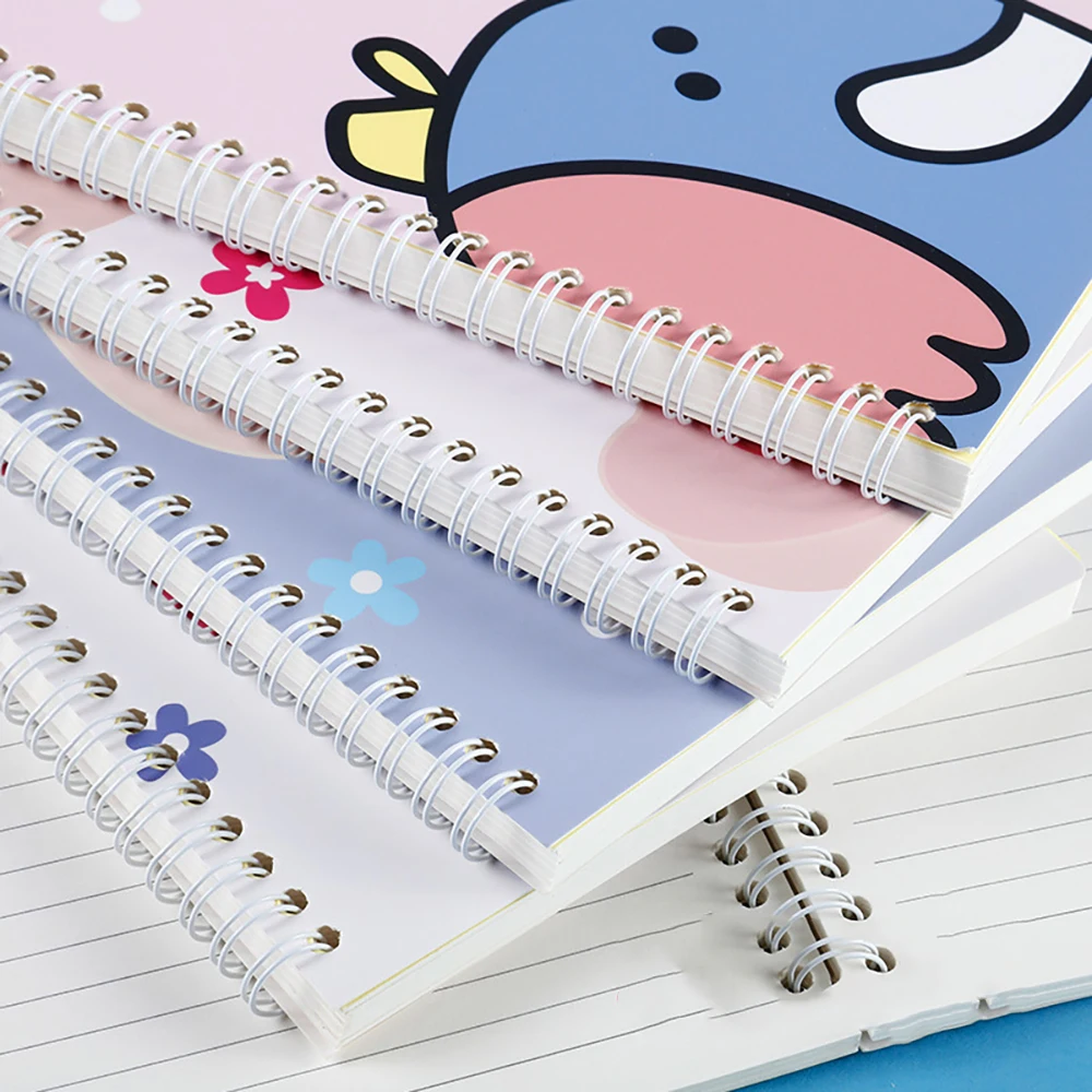 A5 1Pcs Binder Spiral Coil Book Cute Cartoon 60Sheet Thicken Notepad Notebook Student Learning Korean Stationery School Supplies