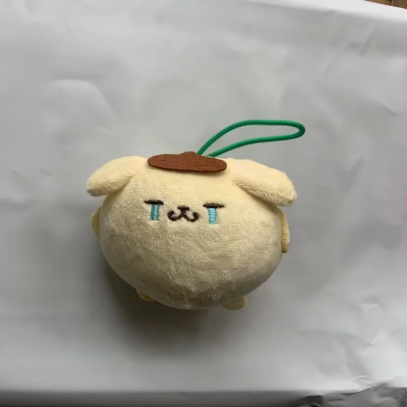 Kawaii Sanrio Pom Pom Purin Plush จี้อะนิเมะการ์ตูนร้องไห้ Expression ตุ๊กตาพวงกุญแจตุ๊กตาของเล่นกระเป๋าเป้สะพายหลังตกแต่งของขวัญ