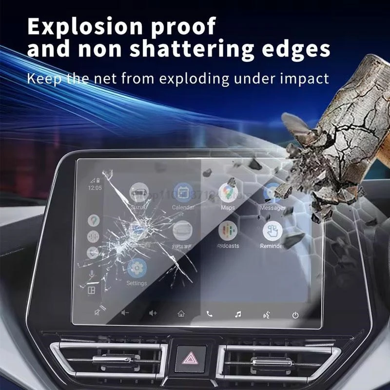 Displayschutzfolie aus gehärtetem Glas für Suzuki Baleno 2023–2024, Auto-Frontnavigationsbildschirm, Innenzubehör