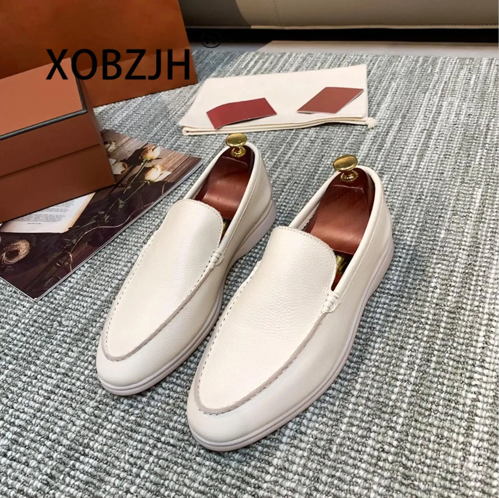 

LEOSOXS Loafers Shoes Slip On None Breathable Solid Lefu6 Rubber Leather Casual Shoes Mokasin Promotion Designer luxury