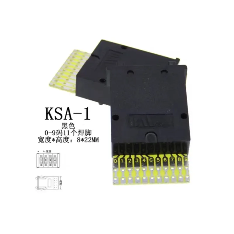 10pcs Black Beige 31x10mm 0-9 8421 Digits BCD Decimal Code Pushwheel Thumbwheel Switches KM3 KSA-1/2/3/4/5 Plates Blank Spacers