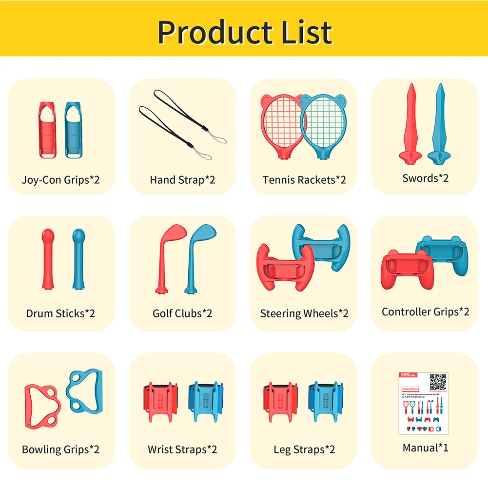 قبضة عجلات قيادة ألعاب رياضية من nitno Switch ، نوادي الجولف ، مضارب تنس ، قبضة قبضة Joy-Con ، ملحقات Joy-Con