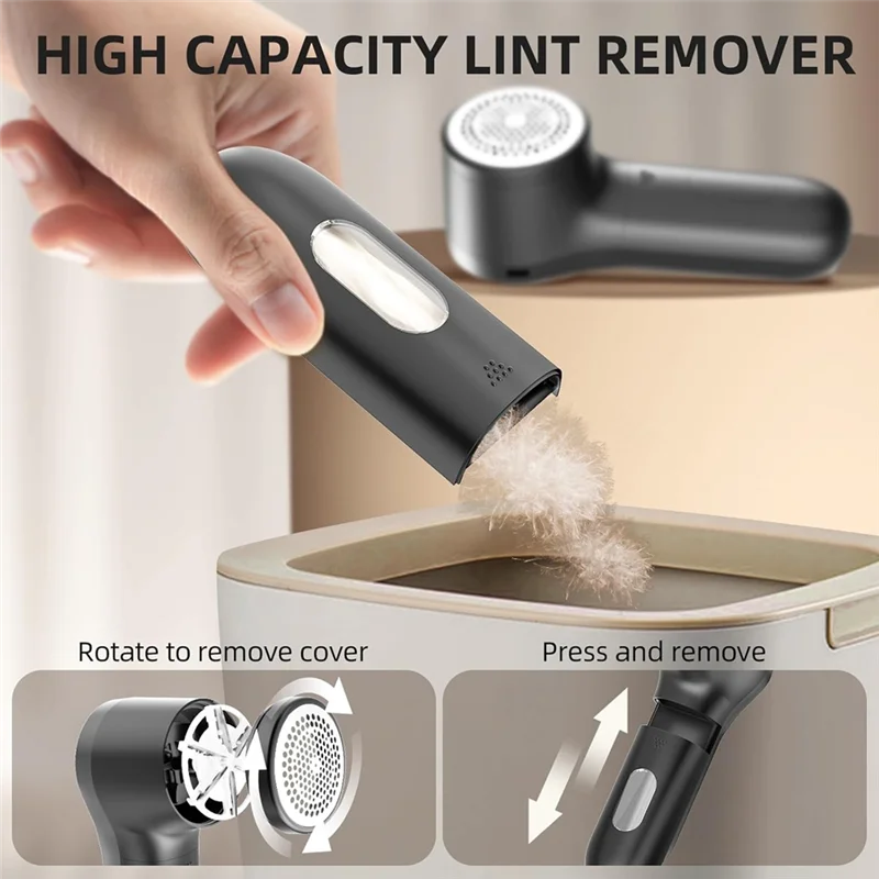 ABLD USB Portable Fabric Defuzzer Digital Household Ball Remover With 3 Speeds For Clothes Linens And Carpets