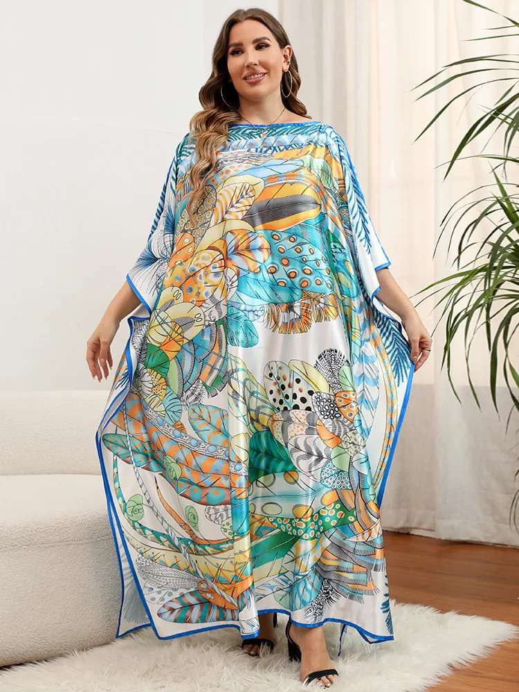 Bohemian Beach Dresses for Women 2022 Trend Printed Kaftans Maxi Robe Swimsuit Cover Ups Fashion Bathing Suits Dropshipping