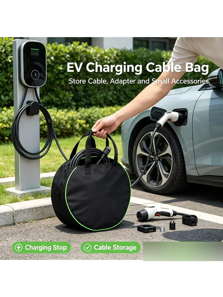 Oxford Fabric Waterproof Tool Pouch  Circular Portable Bag for Hardware Tools  Car Cable Storage