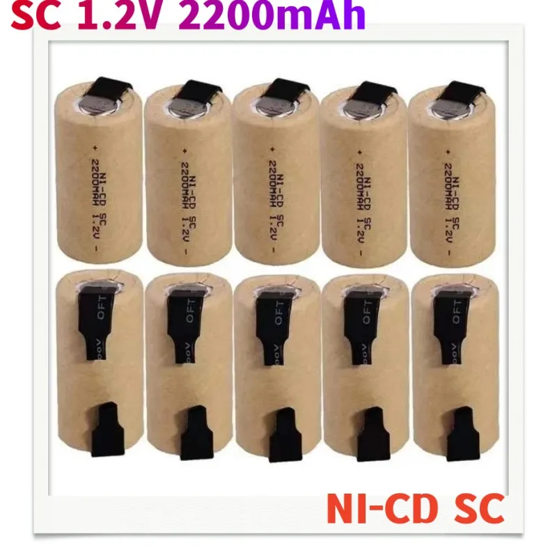 

100% new rechargeable battery SC 1.2V 2200mAh nickel cadmium electric tool Akkumulator lowest price