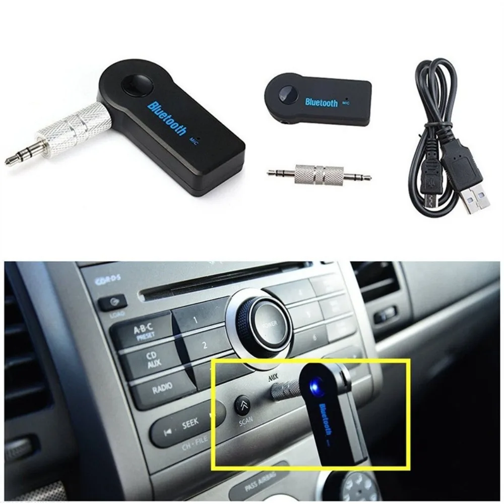 3.5mm Wireless Car Adapter AUX Audio Stereo Music Vehicle Receiver Microphone Receiver Consumer Electronics Accessory