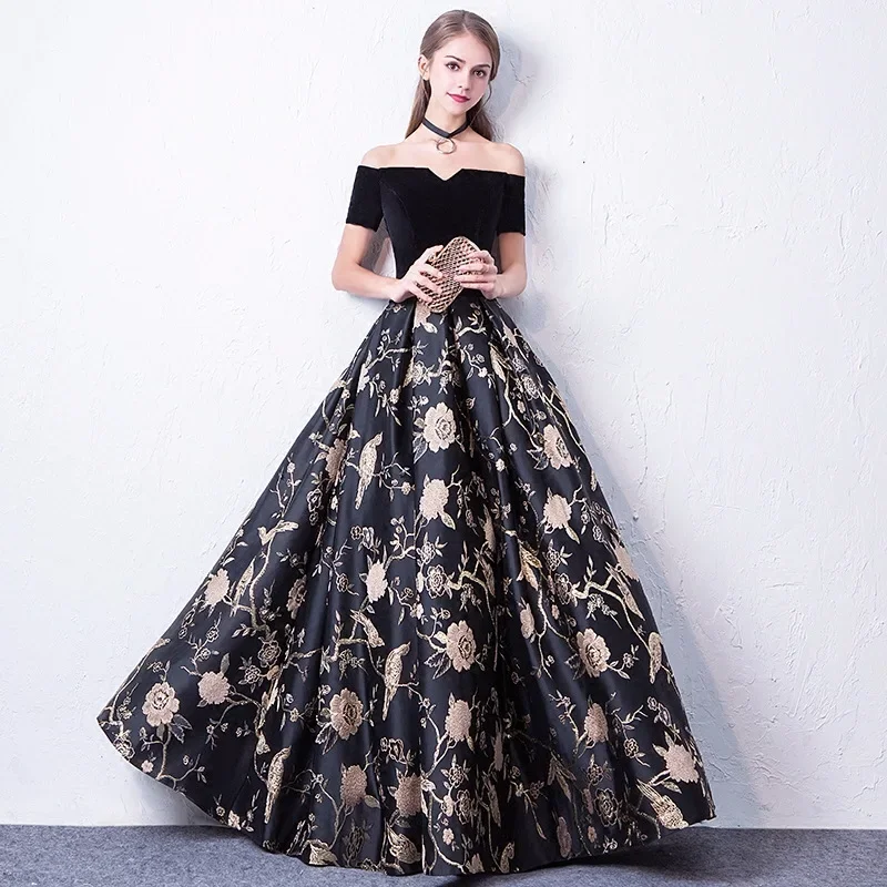 Party women mature temperament formal ball gown long evening prom dresses