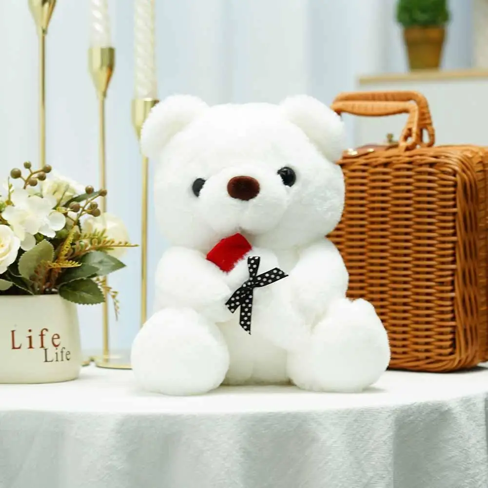 

Kawaii Teddy Bear With Roses Plush Toy Soft Bear Stuffed Doll Romantic Gift For Lover Home Decor Valentine's Day Gifts 25cm