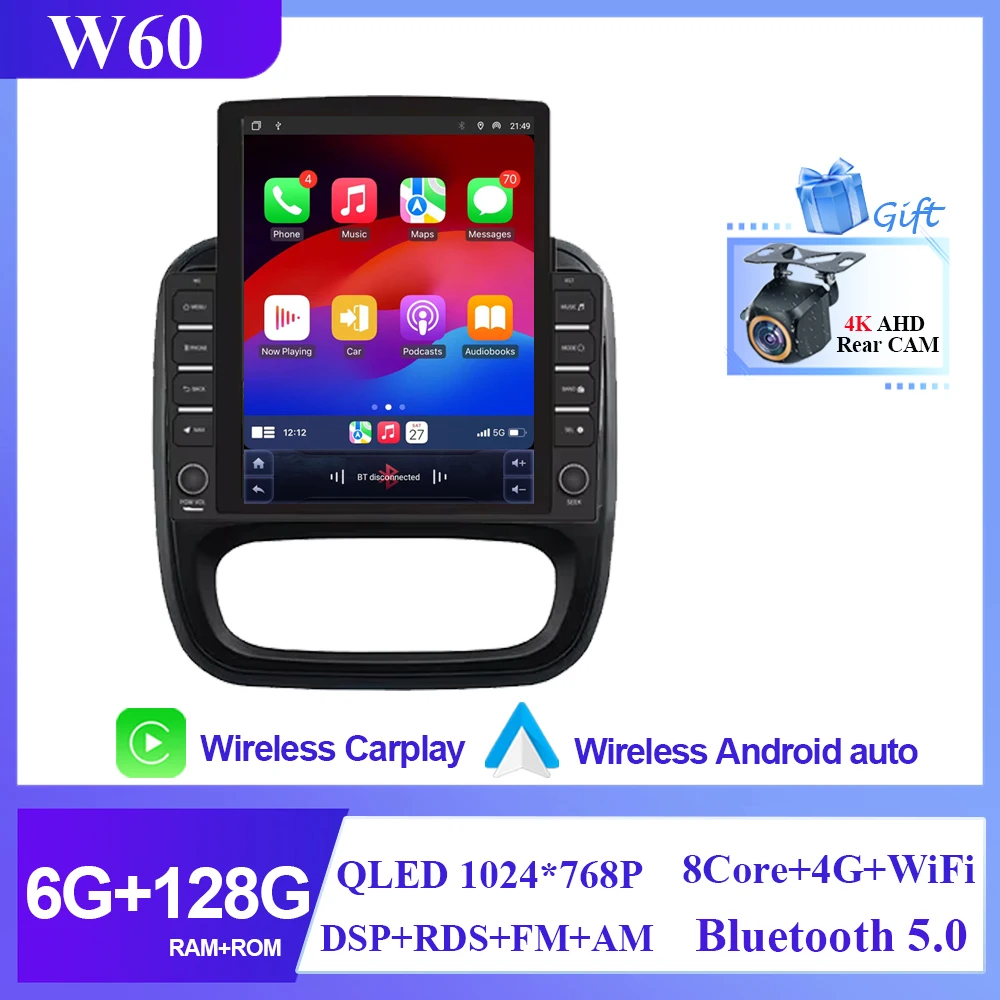 9.7 inch Auto Android Voor Renault Trafic 3 14-21 Voor Opel Vivaro B2 din Carplay GPS Navigatie intelligente Systeem Touchscreen