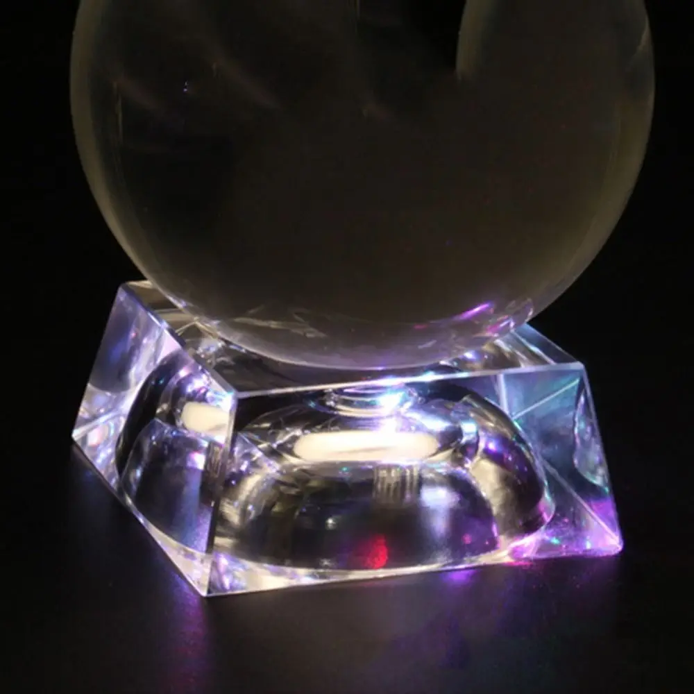 

Home Decoration LED Glass Sphere Holder Multi Color Changing Decorative Crystal Display Lamp Base Luminous Round Groove