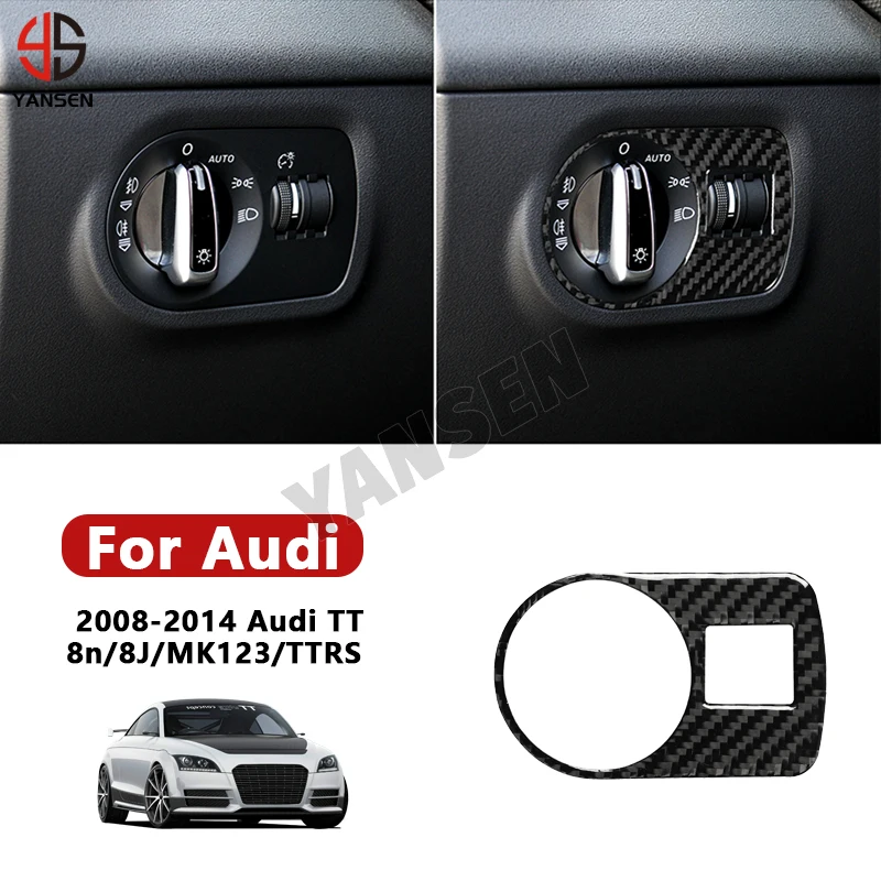 

Car Headlight Switch Button Frame Cover Trim Carbon Fiber Sticker For Audi TT MK1 8N 8j MK123 2008-2014 Accessories