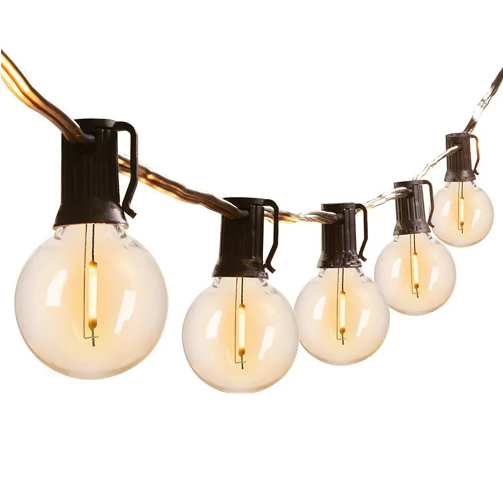 

LED G40 Outdoor Patio String Lights LED Clear Globe Bulbs, Warm Ambience Outdoor Lights for Bistro Pergola Tents Gazebo Decor