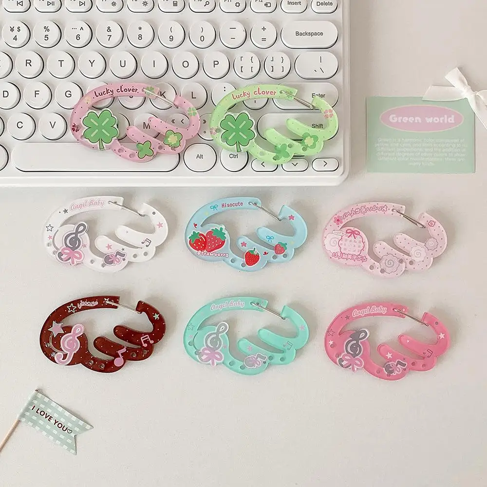

Cute Cartoon Carabiner Clip Charms Ins Backpack Creative Bag Charm Backpack Pendant Key Hanging Kawaii Acrylic Keychain Holder