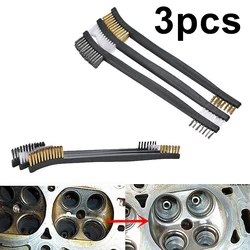 3pcs/set Mini Metal Remove Rust Brushes Brass Cleaning Brushes Polishing Metal Brushes Cleaning Steel Wire/Copper Wire/Nylon