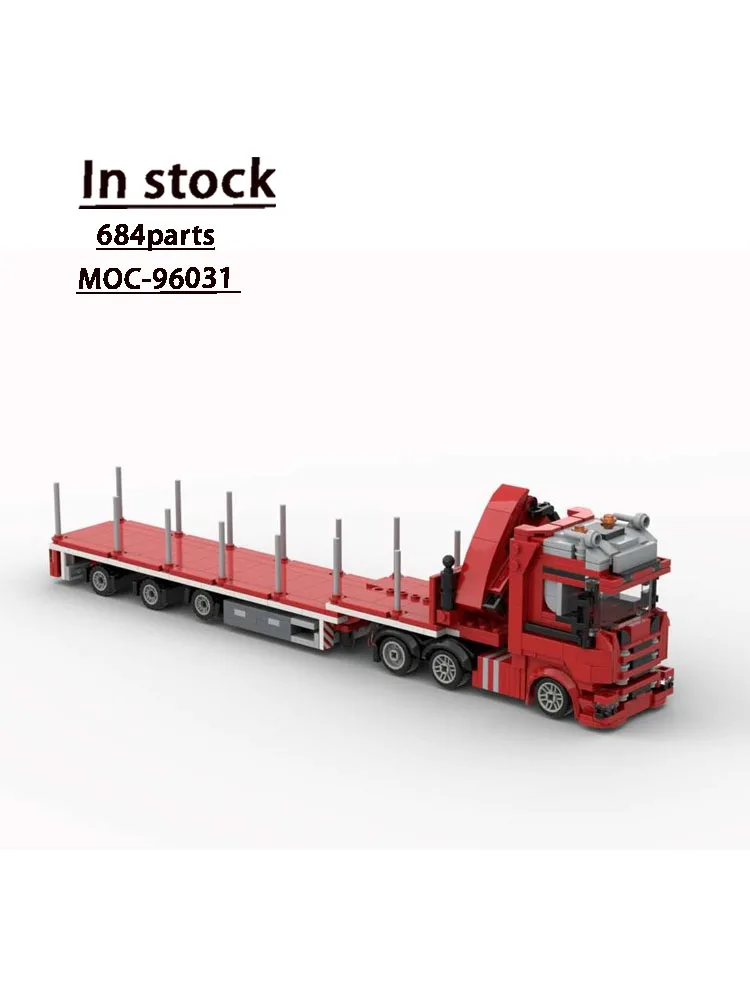 

MOC-96031 Новая классическая модель строительного блока с краном и полуприцепом, 684 деталей, детская игрушка на день рождения и Рождество для мальчиков в подарок